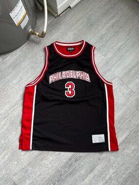 Black / Red / White Exco Y2K “Philadelphia”  (3) Emrboidered Basketball Jersey